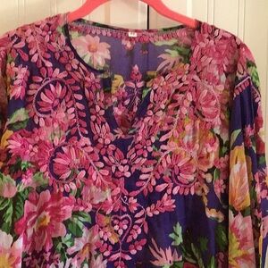 Elaborately Embroidered Floral Cover up/Tunic